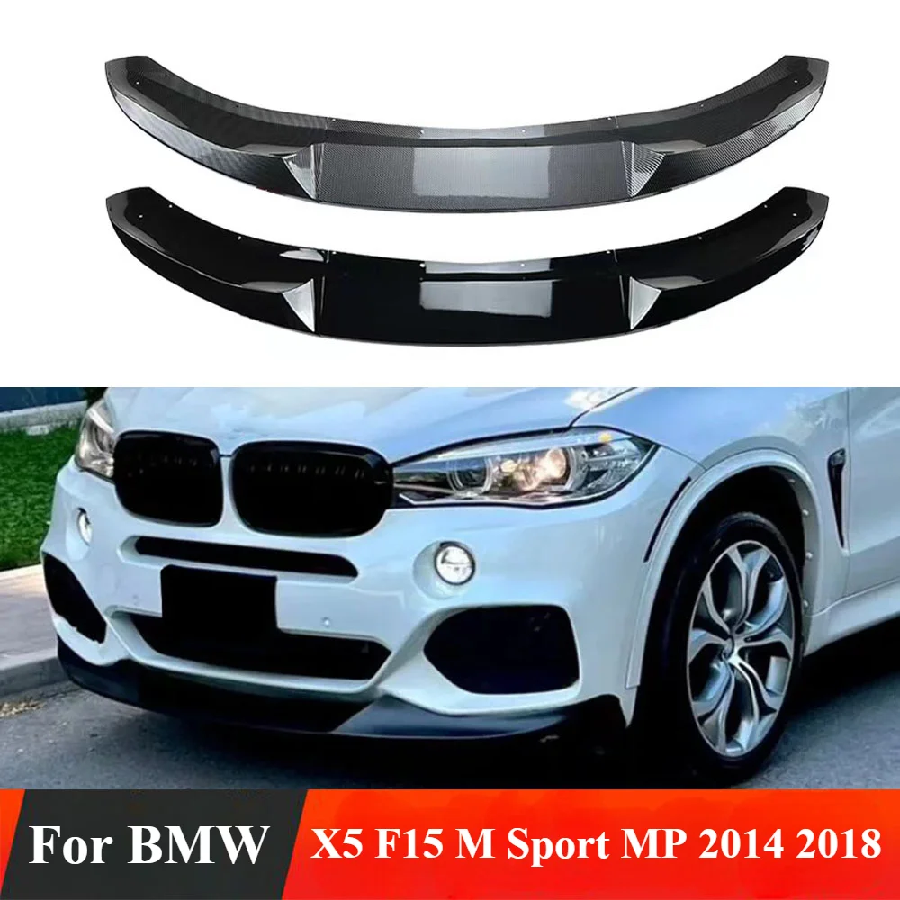 Front Bumper Lip  Spoiler Splitter By Glossy Black Canards Diffuser Body Kit 2014 2015 2016 2017 2018 For BMW X5 F15 M Sport MP