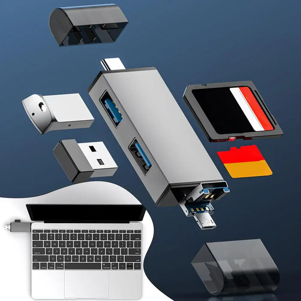 7 In 1 USB 3.0 Multi-Function Card Reader Otg2.0 High Type Computer Flash Drive USB Converter Phone Speed C And Accessories K8A1