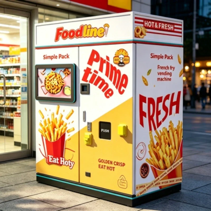 French Fries Vending Machine Automatic Robot Hot Food Fired Chicken and Fry Chip Vending Machine