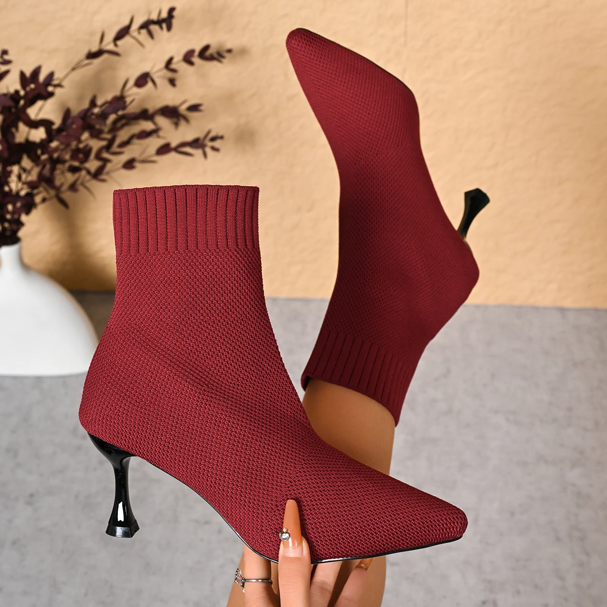 

Women Boots 2025 New Fashion Comfortable Shoes Pointed Toe Boots Women Autumn Winter Ankle Boots High Heels Big Size Shoes Women