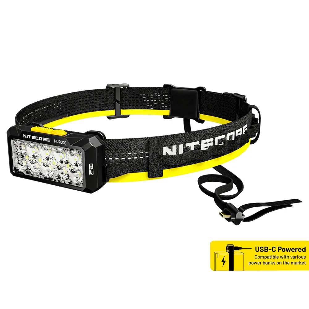 

NITECORE HU2000 2000 Lumens Primary White Light 6000K and an Auxiliary Red Light High Output Split-Type Work Headlamp No Battery