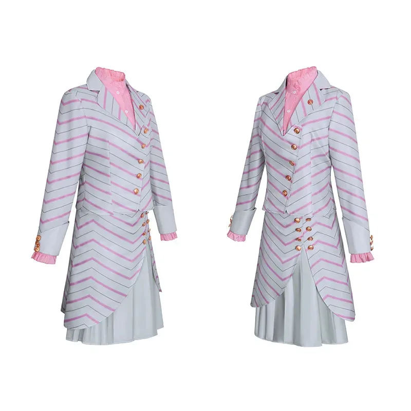 Disfraz de bruja de la película Wicked Glinda, vestido rosa para mujer adulta, uniforme escolar, traje con peluca, disfraz de fiesta de Carnaval, traje de fantasía