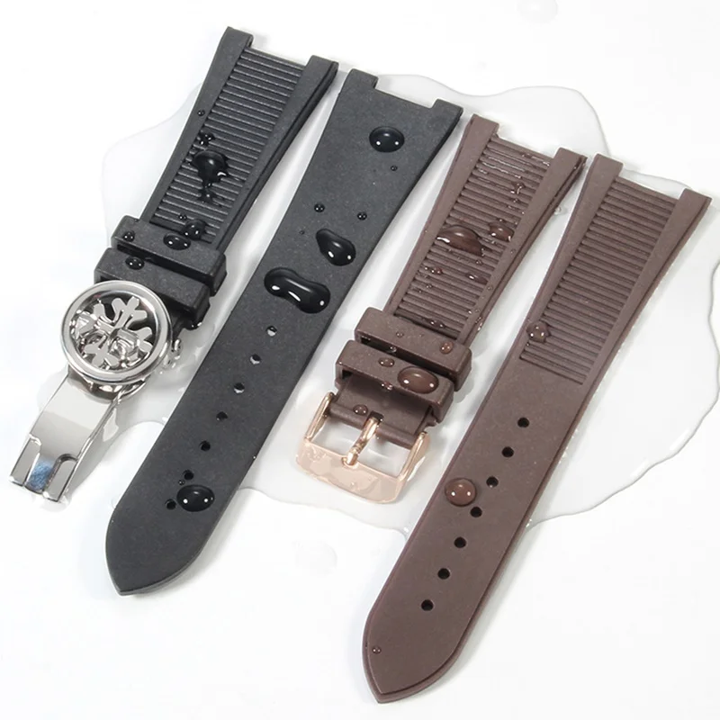 25mm Premium Silicone Watch Strap for PATEK PHILIPPE 5711 5712G Series Special Interface Folding Clasp Watch Belt Accessories