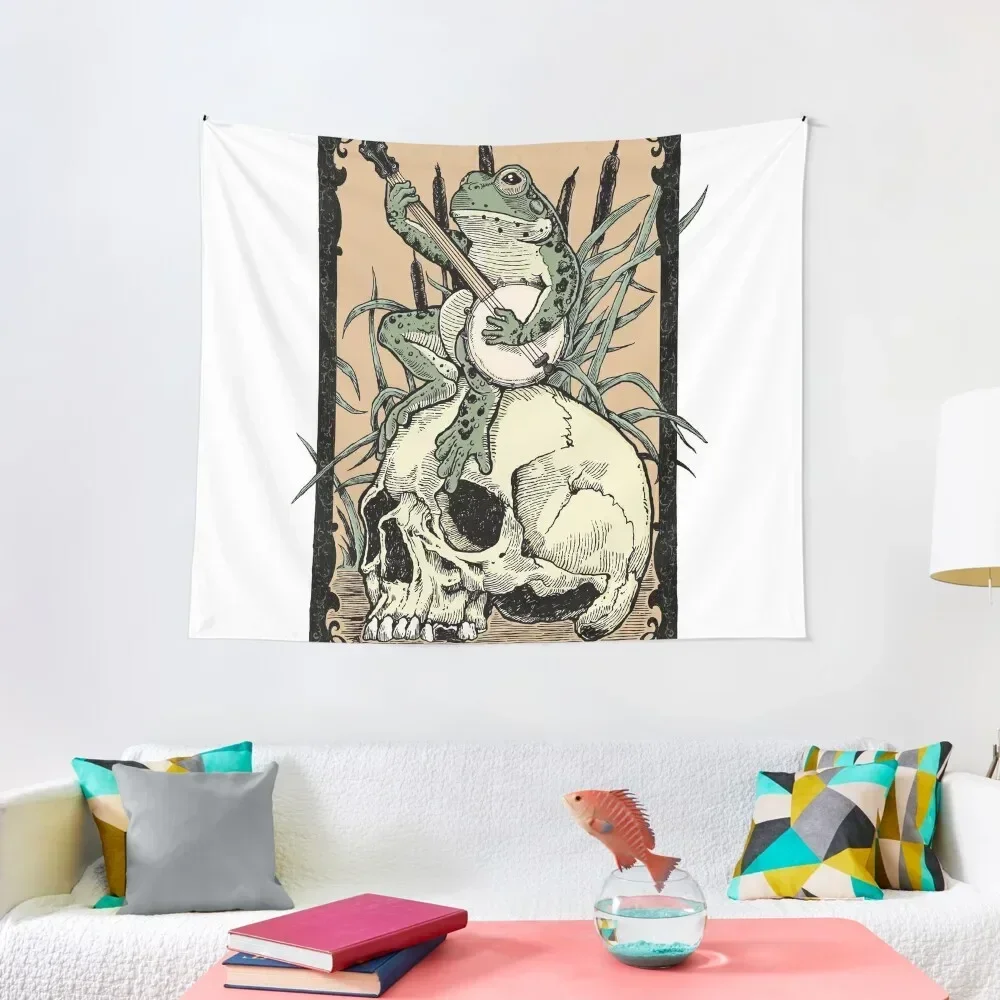 

Victorian Frog Playing Banjo Tapestry Japanese Room Decor Bedroom Deco Decoration Wall Tapestry