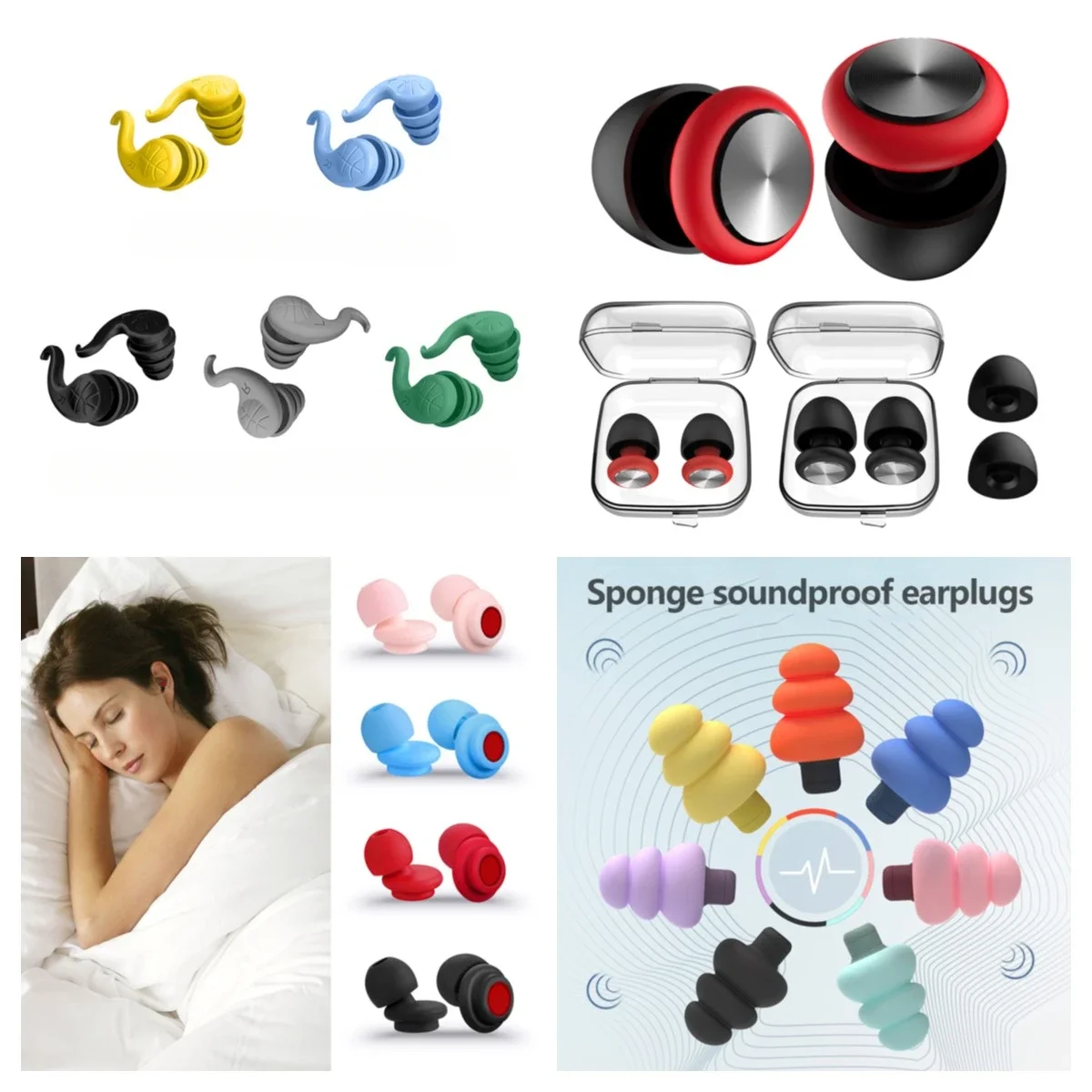 Anti Noise Silicone Reusable Earplugs Waterproof Ear Plugs For Sleeping Soft Comfort Portable Noise Reduction Ear Protector