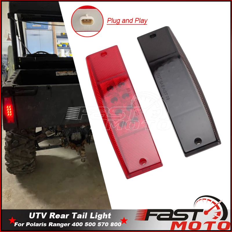 LED Rear Tail Light Stop Brake Light for POLARIS RANGER 400 Mid Size 10-14 570 Midsize 14-21 800 Midsize 13-14 Ranger 500 11-13