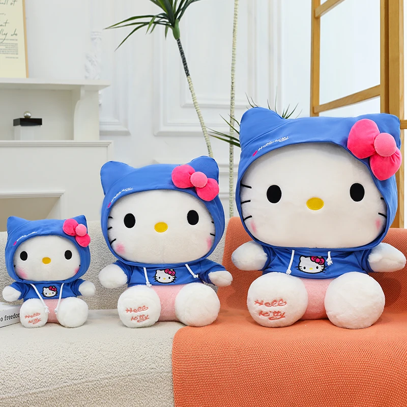 

Новая спортивная толстовка Sanrio Hello Kitty KT Cat, плюшевые игрушки с животными, детские подушки для сна, плюшевые мягкие куклы, подарок на день рождения