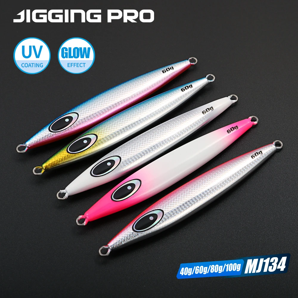 

JIGGING PRO Metal Jig Fishing Lures 40g 60g 80g 100g Slow Wobble Sinking Jigging Lure Sea Fishing Lure Artificial Bait