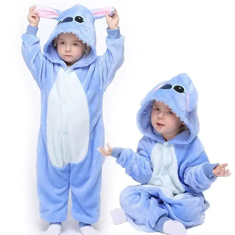 Novo ponto quente anime cosplay trajes animal dos desenhos animados macacão para crianças halloween meninas meninos pijamas com capuz onesies presente