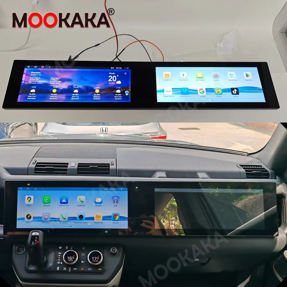 Android Dual Screen For Land Rover Defender 2018-2024 Car Radio Stereo Multimedia Player Tape Recorder GPS Navi 2Din Head Unit