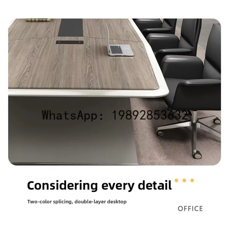 X6 Conference Table  Simple Modern Office Training Table with Function Cable Box Meeting Room Discussion Table and Chairs