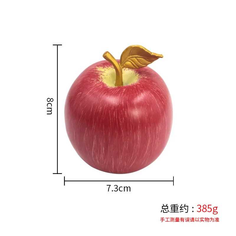 Hand-Painted Large Red Ornament Copper Apple New Year Peace Christmas Gift Home Decoration