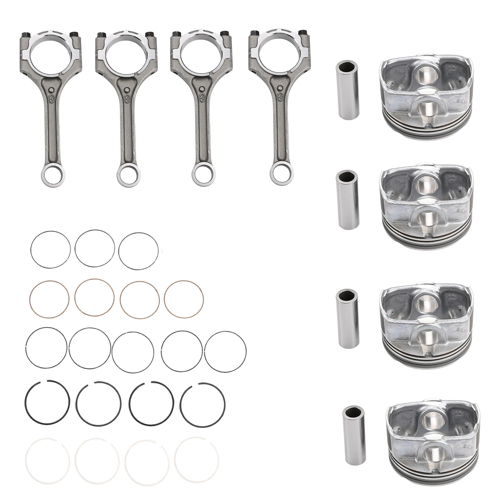 

Connecting Rod Piston Rings Kit Compatible with Hyundai Accent Veloster Kia Rio Soul 2010-2018 230412B600 234102B600 230412B610