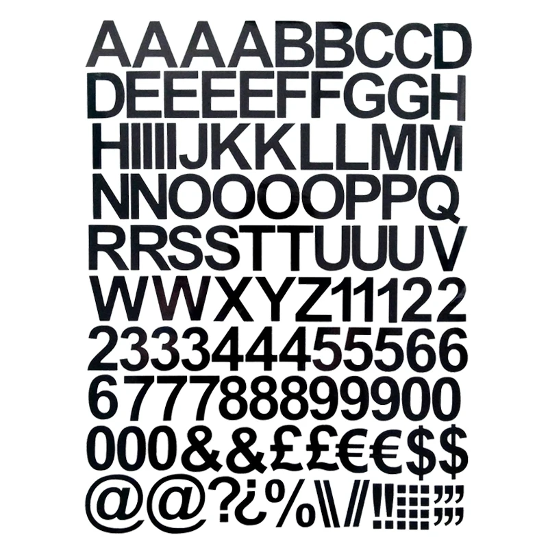 

1" SELF ADHESIVE VINYL LETTERS & NUMBERS UPPER STICKERS CAR STICKER
