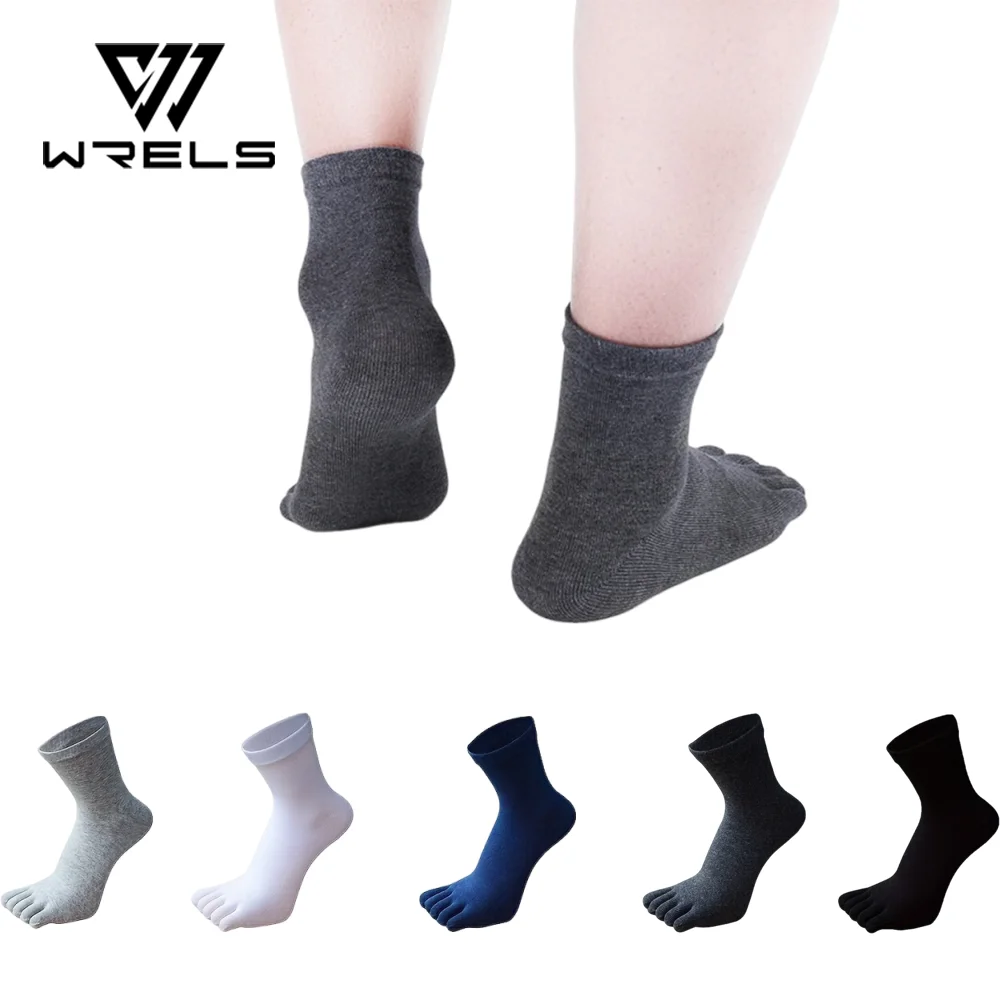 WRELS 1/2/3 Paar Baumwoll-Fünf-Zehen-Socken, antibakteriell, geruchshemmend, schweißableitend, nahtlos, für Damen, Herbst/Winter, Sport, geteilte Zehensocken