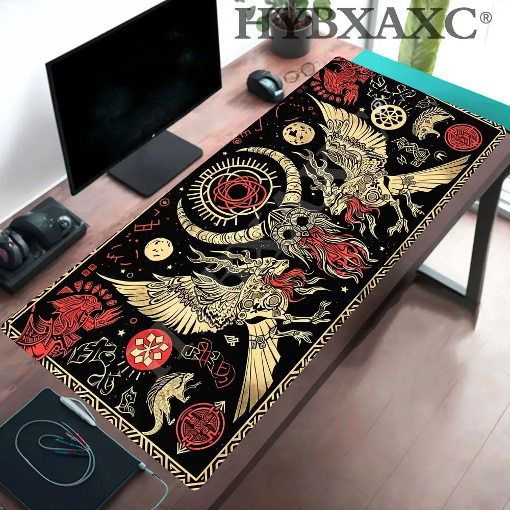 HYBXAXC N-Norse V-Viking Desk Mat Large Gaming Desk Unique Celtic Desk Accessory Gift For Him Gamer Gift For Boyfriend TCG Mat
