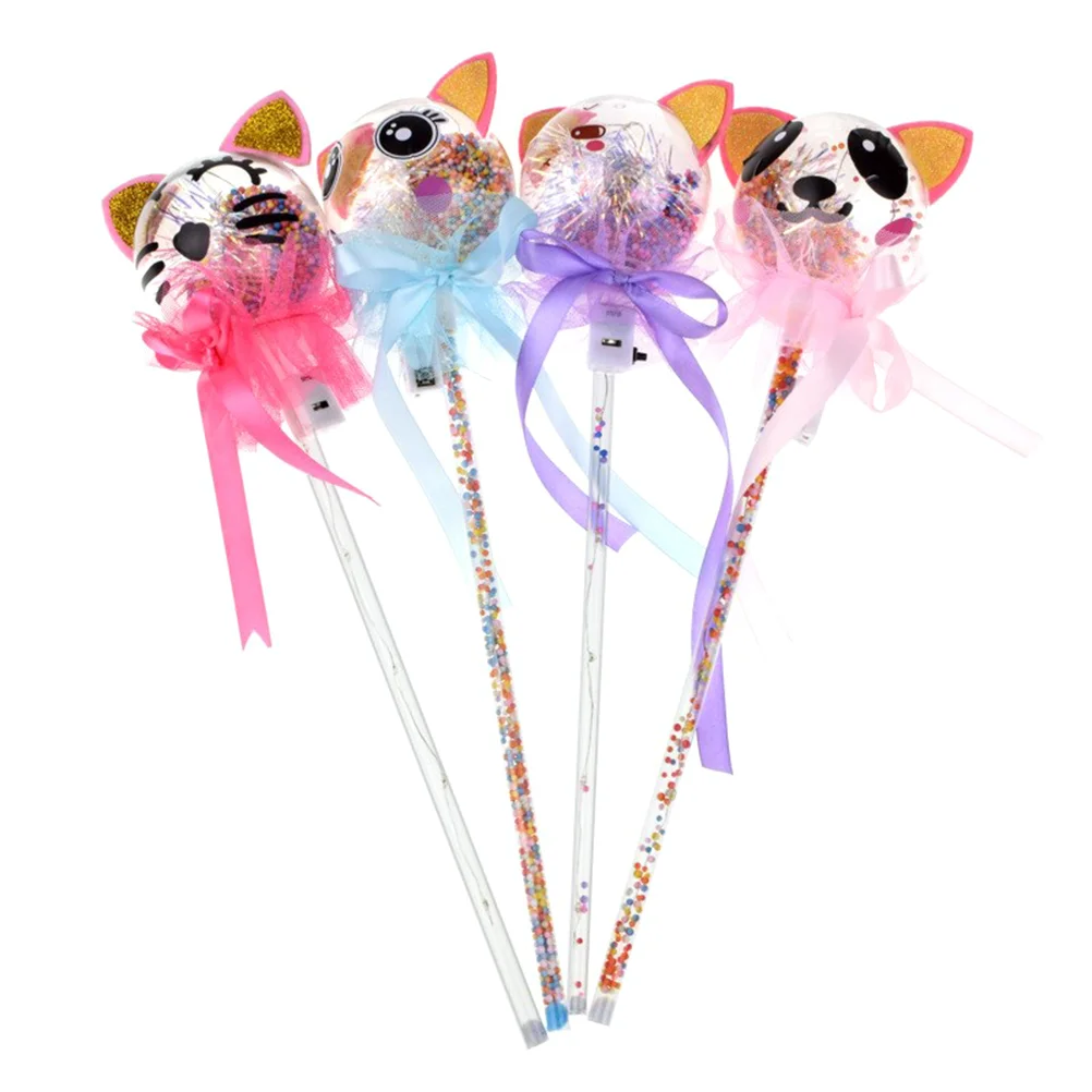 

4 Pcs Random Pattern Wand Kids Stick The Glowing Toy for Party Children Fairy LED Handheld Sticks