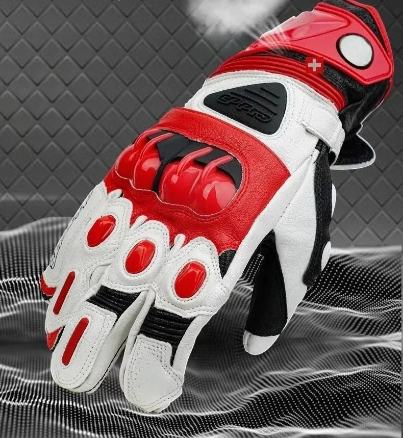 

Classic Leather Racing Gloves With Fourchettes Touch Screen GP Pro Motorcycle Gloves Universal in all seasons