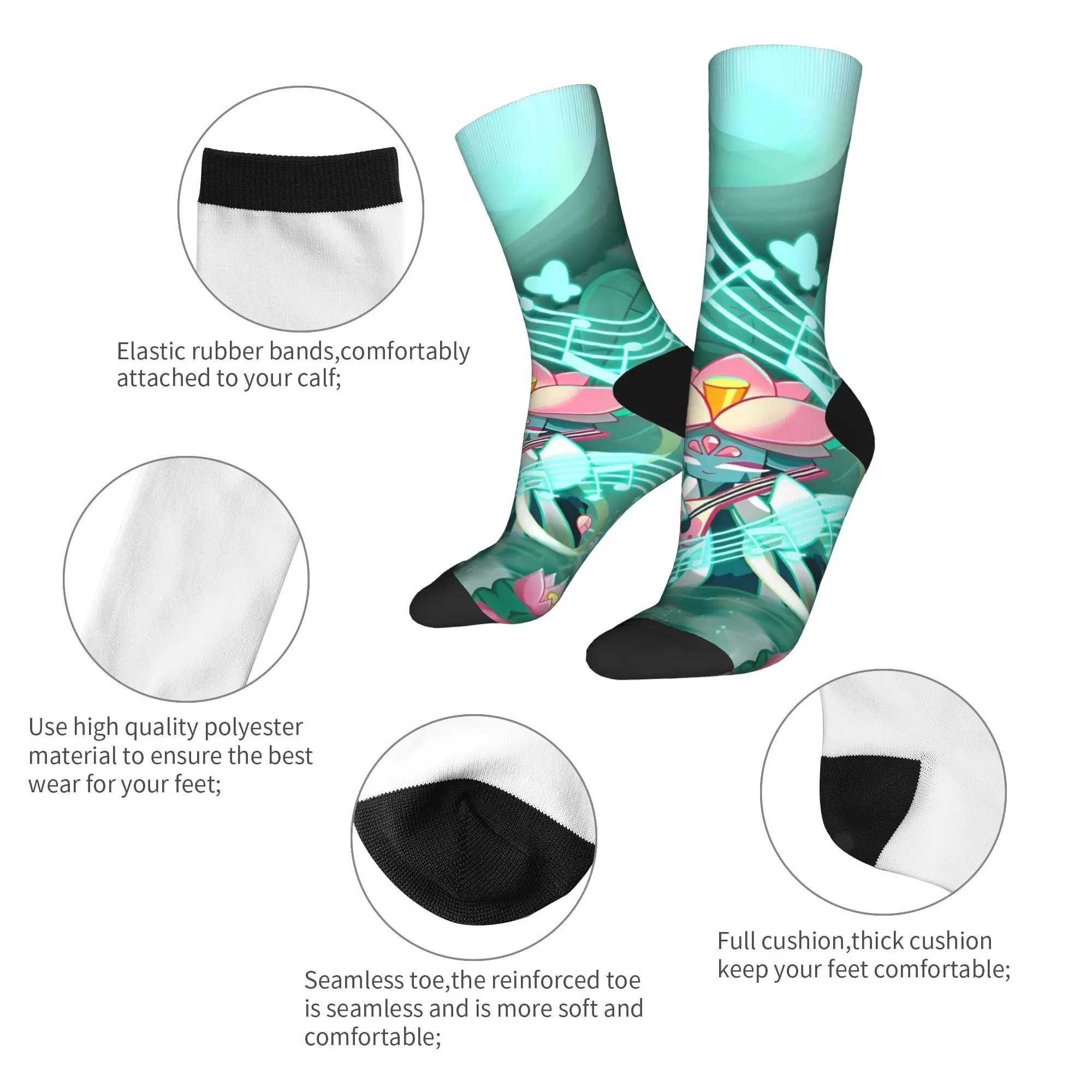 Lotus Dragon Cookie - Cookie Run Kingdom Socks Men's Women's Socks Novelty Spring Summer Autumn Winter Middle Tube Stockings