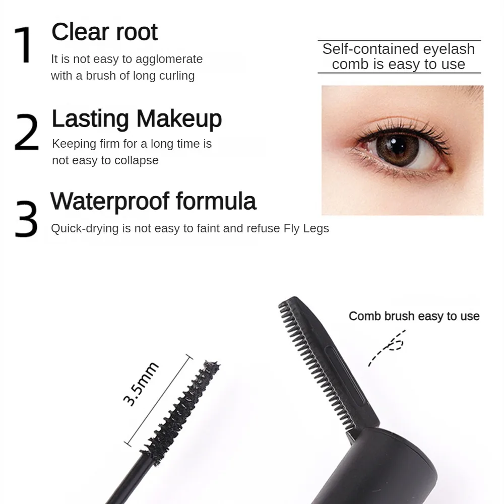 1/2PCS Water Proof Cozy Convenient Mascara Not Easy To Clump Convenient And Durable Brush Mascara Eye Makeup