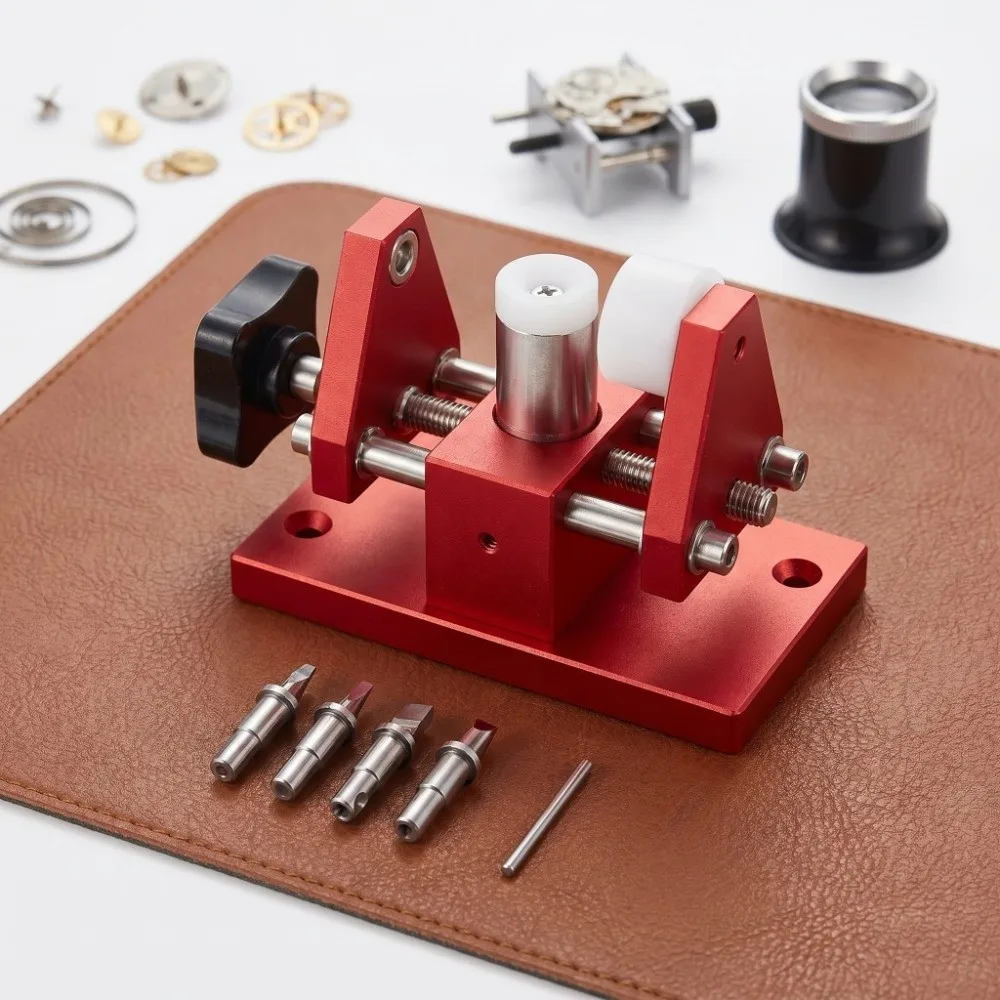 Metal Watch Case Opener Red 11.8*7.6*:5.3cm Watch Back Cover Pry Tool Watch Repair Machine Daily Household Watch Maintenance