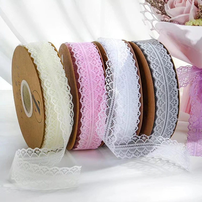 Lace Trim Ribbon 3cm Wide Vintage Pattern Roll Ribbons 25 Yards For Gift Wrapping Valentine\'s Day Floral DIY Crafts Sewing