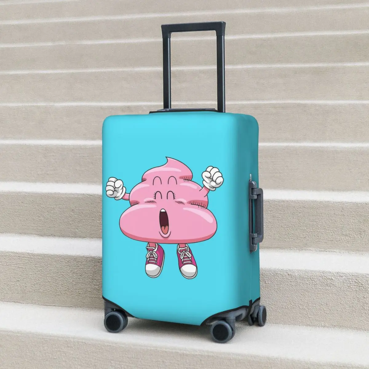 

Dr Slump Arale's Pink Poop Suitcase Cover Protection Elastic Travel Luggage Protector Covers for 18-32 Inch