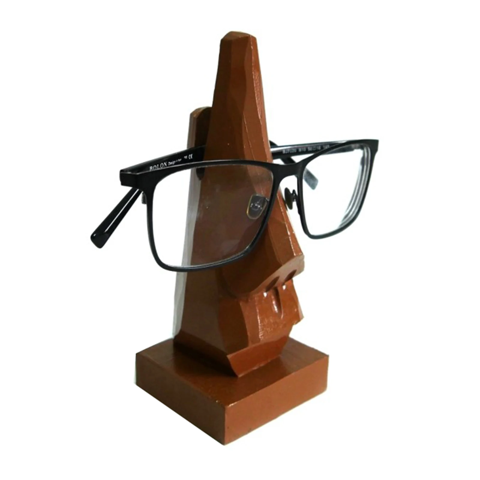 Eyeglass Display Stand With Nose Shaped Wooden Home Decorative Durable Long Lasting Handmade Conveninet For Home Office