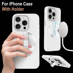 Original For Magsafe Wireless Charge Case For iPhone 15 14 Pro Max Cases 15 Plus Cover With Ring Holder Phone Protect Cover
