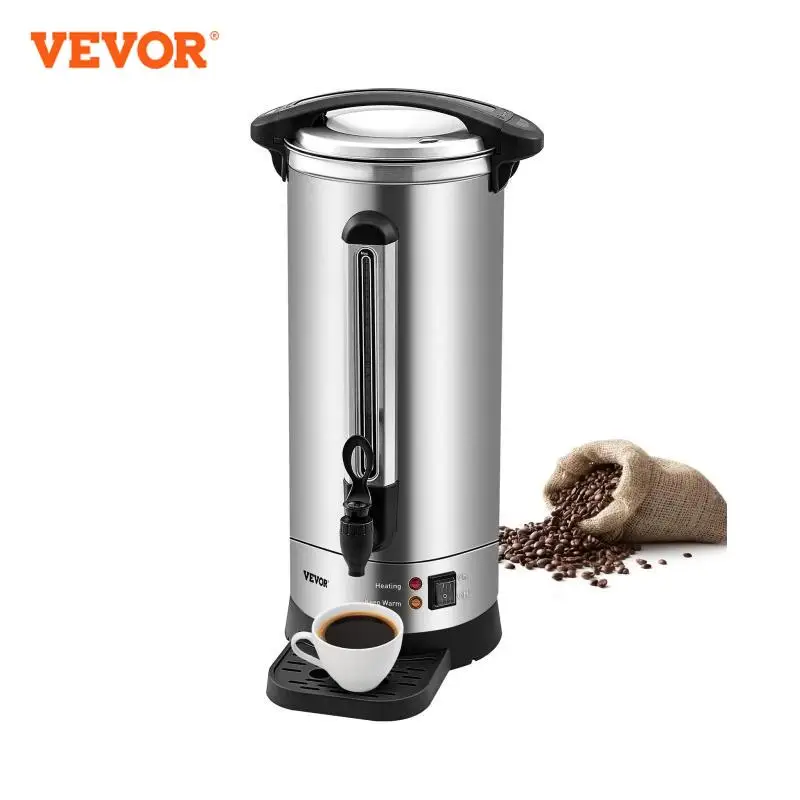 VEVOR 110 Cups Stainless Steel Coffee Thermos Urn Commercial Hot Water Dispenser for Camping Fast Brewing Easy Cleaning