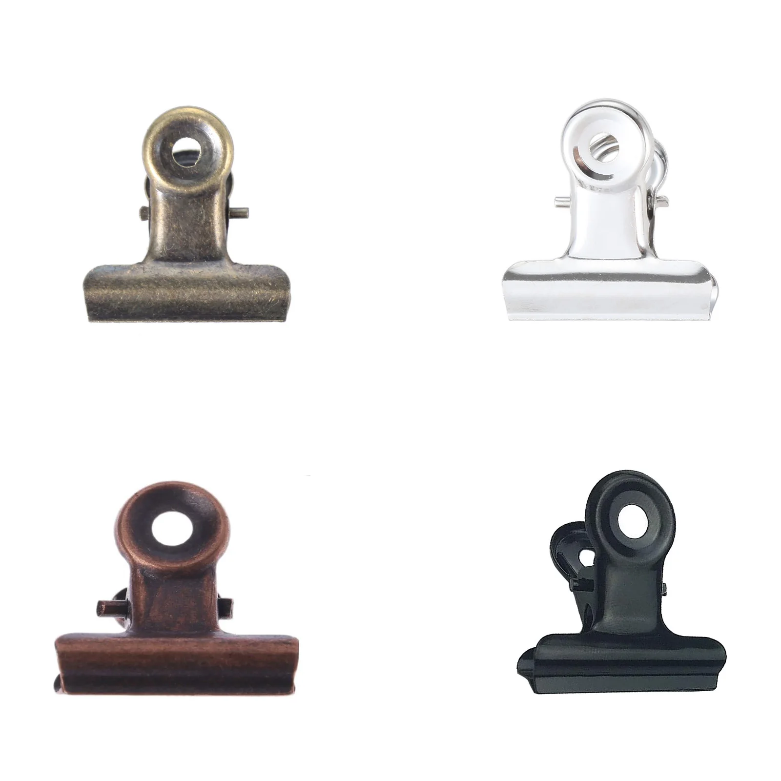 5Pcs 32x30mm Round Metal Grip Clips Bulldog Clip Ticket Paper Stationery Clip For Tags Bags Document Binder Clip Photo Clamp