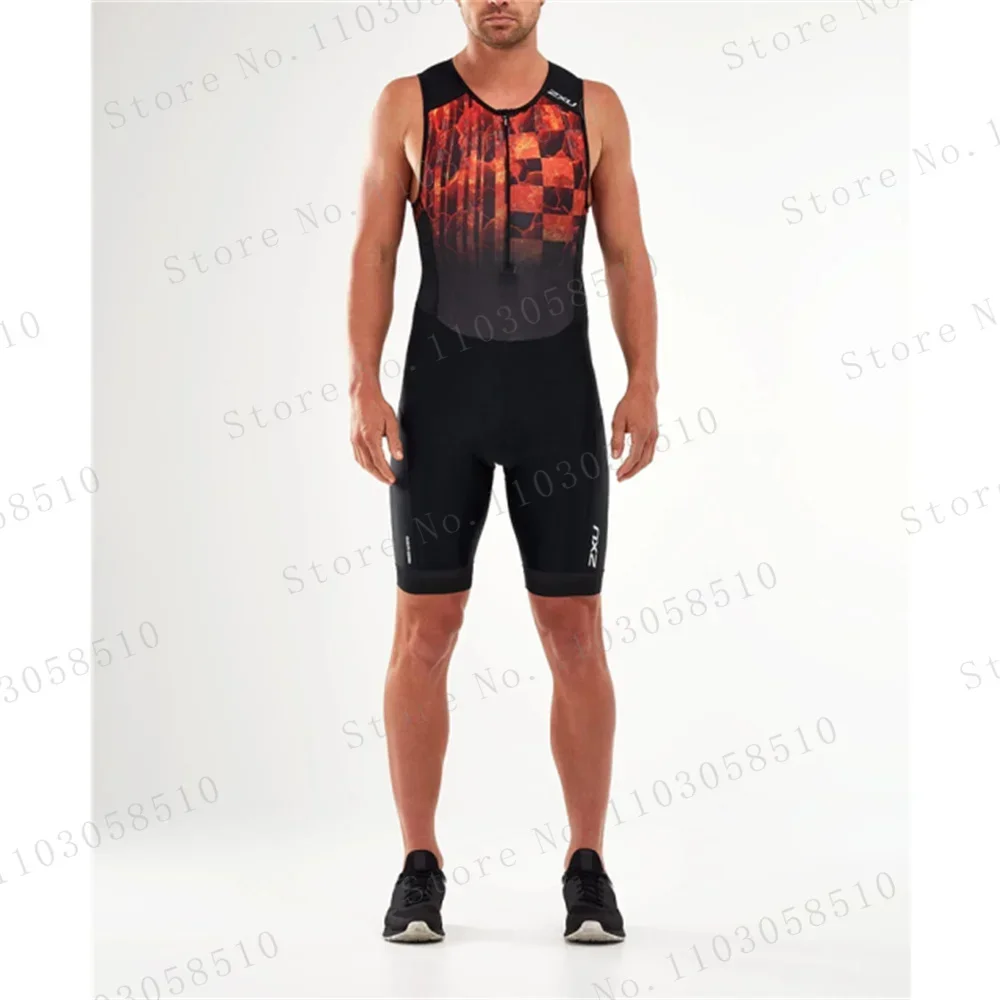 zxu Skinsuits Trisuit Triathlon Men Triathlon Clothes sleeveless Cycling Skinsuits Sets Jumpsuit Kits Cycling Jerseys 2024