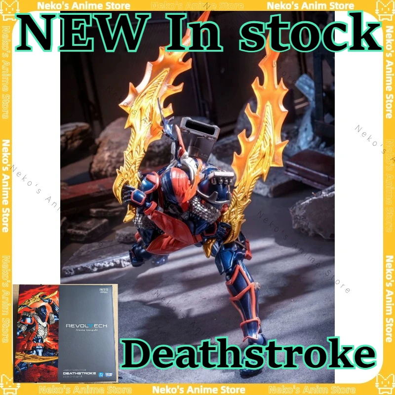 【En stock】Kaiyodo Revoltech Yamaguchi DC Comics Deathstroke Ver 1,5 figura de acción Anime modelo muñeca de escritorio figura coleccionable