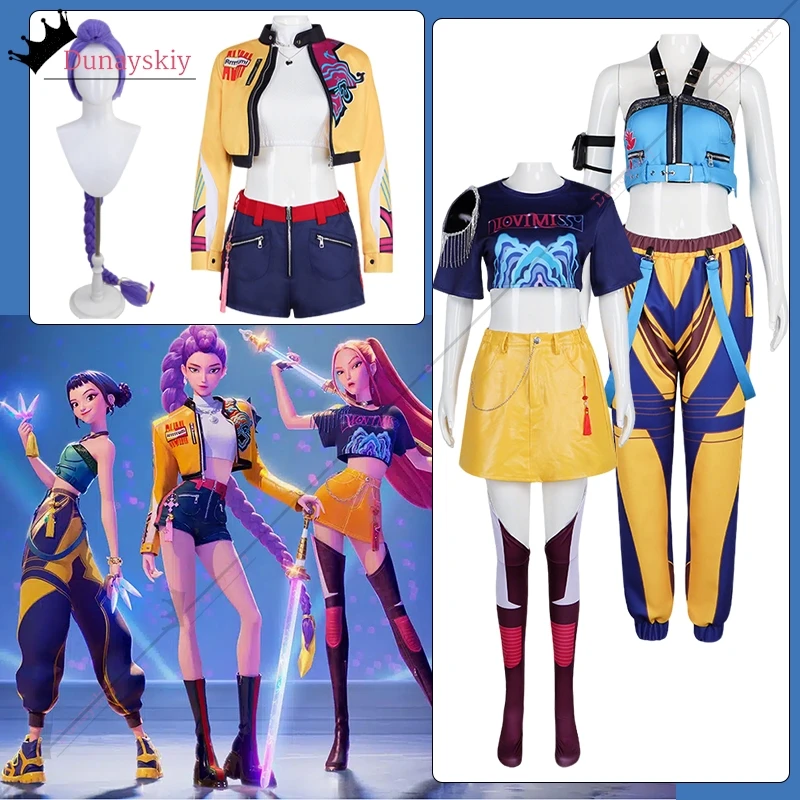 

Cos Hunters Superstar Lumi Mira Zoe Cosplay Costume Anime Role-play KPop Demon Full Set Girl Group Suit Women Halloween Disguise