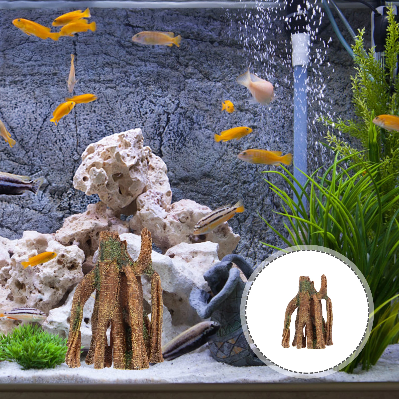 

Aquarium Stump Resin Decorative Landscape Trunk for Fish Tank Natural Look Wear-Resistant Freshwater Saltwater Habitat Creative
