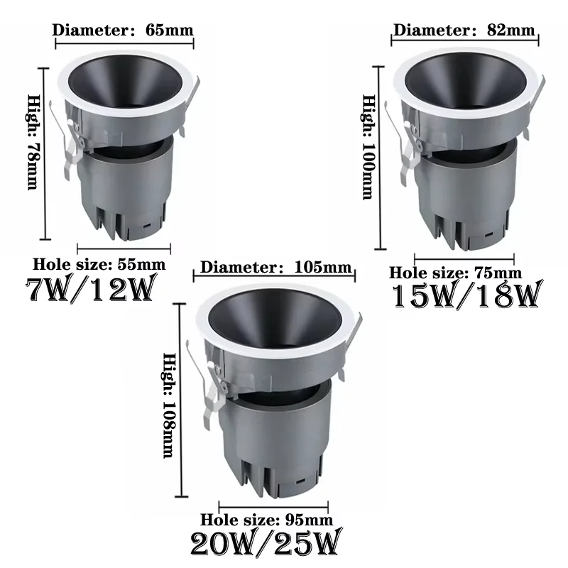 Imagem -02 - à Prova de Água e Nevoeiro Holofotes Led Embutidos Cob Downlights Banheiro Cozinha Varanda Área Molhada Luzes Teto Novo Ip65