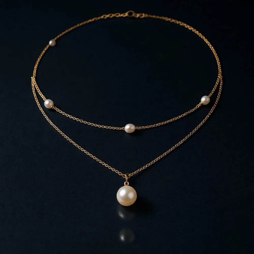 

Жемчужное ожерелье с позолотой 14K, регулируемое, 16-18 дюймов, для женщин