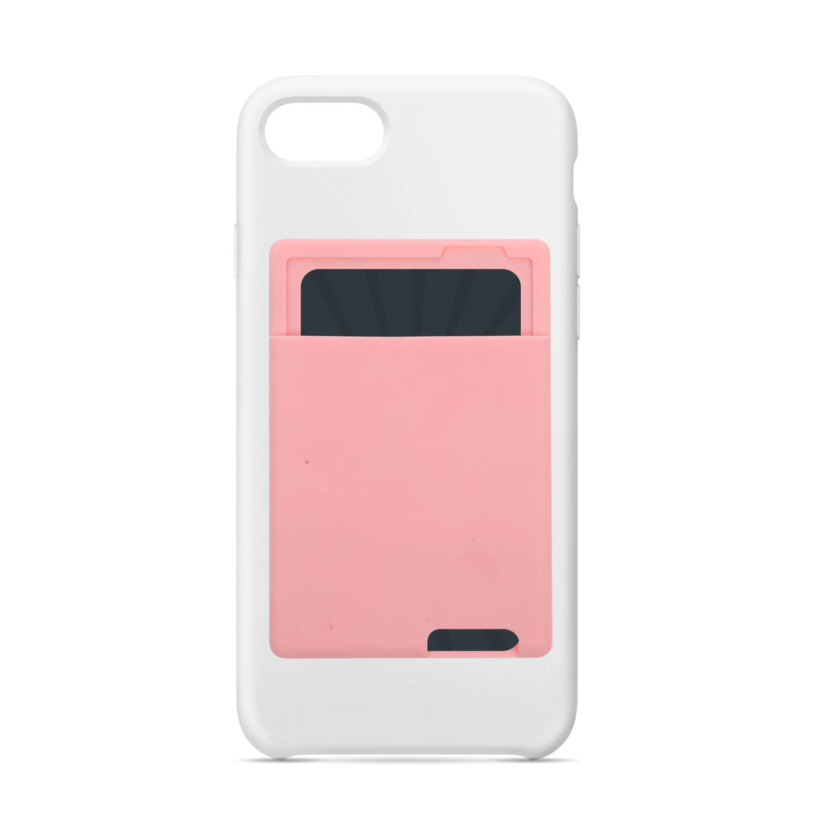 Porte-cartes en Silicone pour téléphone intelligent, 2 pièces, sacs pour cartes de crédit, portefeuille pour étui après pochettes roses à dos