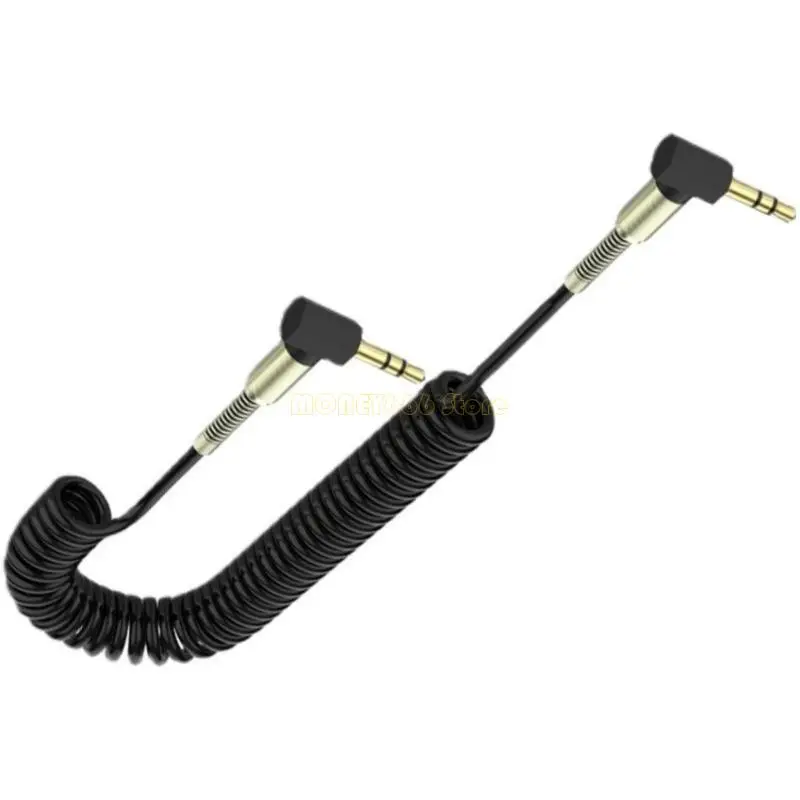 F62C 3.5mm ~ 3.5mm 수컷 플러그 사운드 케이블 유연한 스프링 케이블 보조 보조 자동차 라인