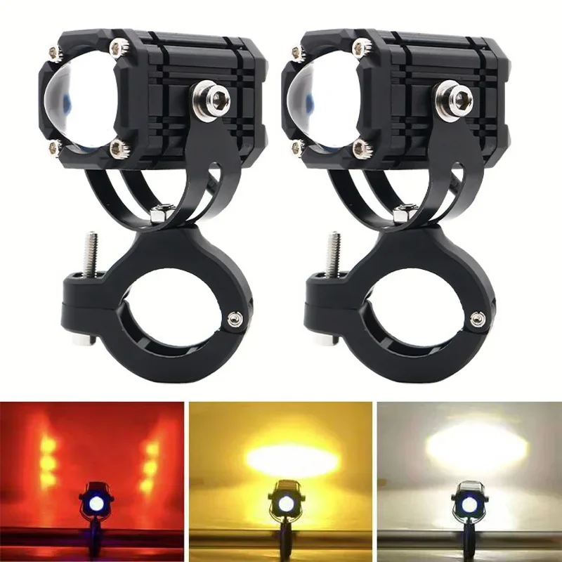 1Pair Universal Motorcycle Headlight Fog Light 3570 25W LED Auxiliary Driving Lamp Moto Spotlight Accessories For Honda CRF1000L
