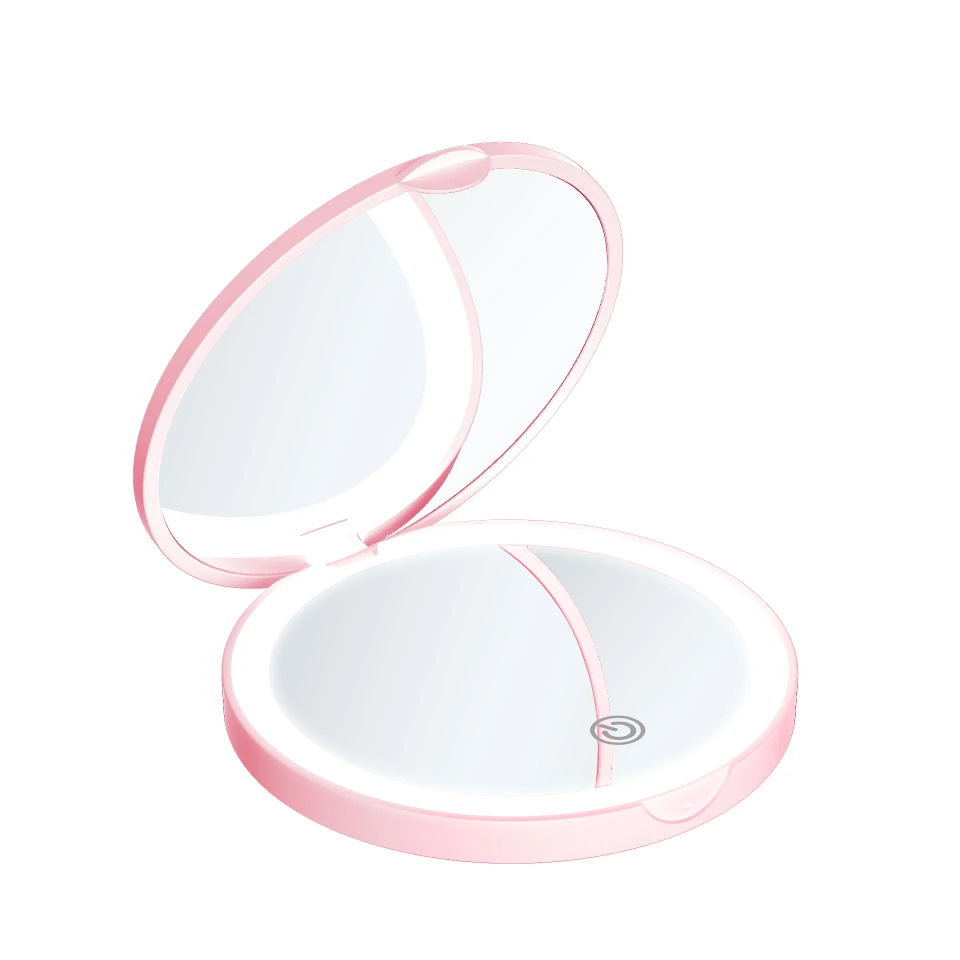 Mini LED Makeup Mirror Round Portable Foldable Small Compact Mirror with Light USB charging Makeup Magnifying Mirrors 10X