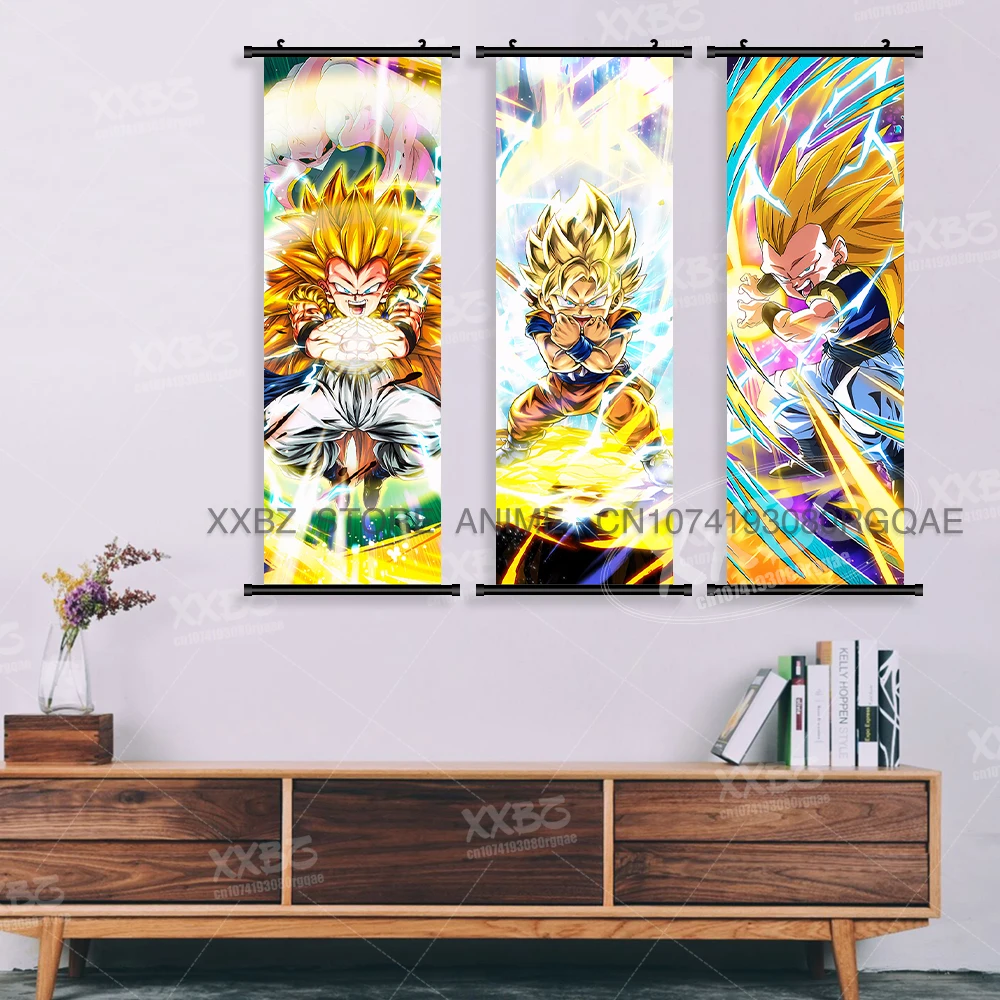 Anime Dragon Ball Poster Son Goku Wandkunst Schriftrollen Bild Japanische Cartoon Dekorative Hängende Malerei Hot Blooded Room Decor – Detail 4