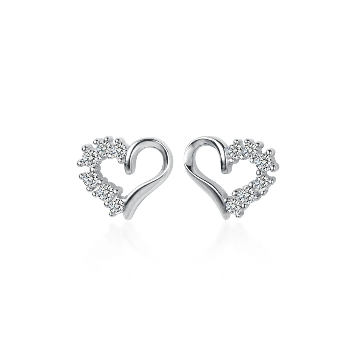 Modian luksusowe ślub zaręczyny stadniny kolczyki dla kobiet srebro 925 Radiant cyrkon serce szlachetny Ear Pin Fine Jewelry prezent — zdjęcie 6