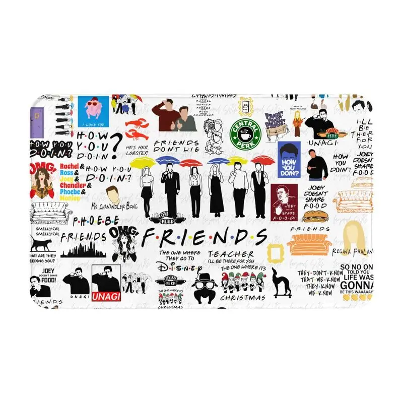 Custom TV Show Friends Symbol Floor Door Bathroom Kitchen Mats Anti-Slip Outdoor Doormat Living Room Entrance Carpet Rug