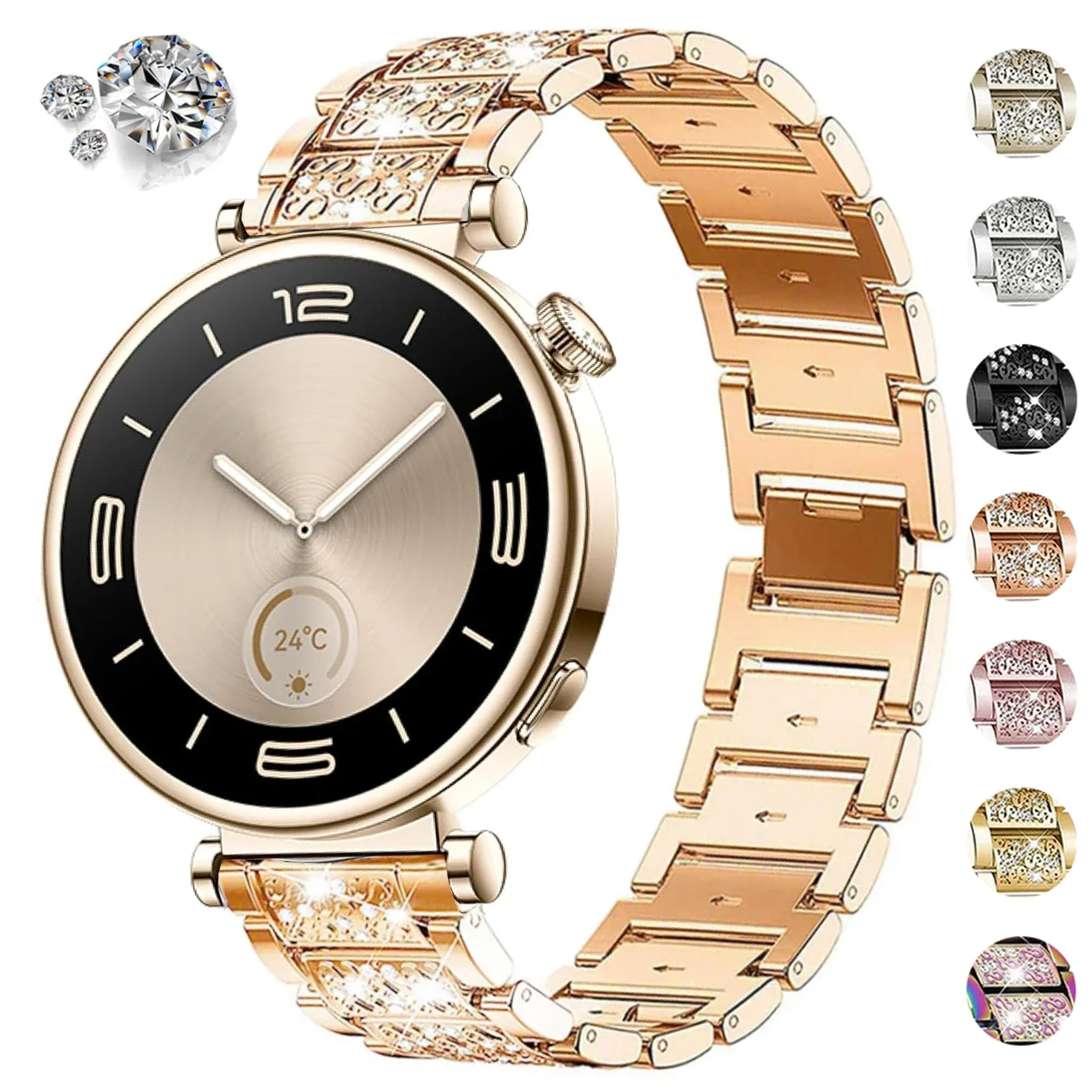 

Diamond Bracelet For Huawei GT 5 4 3 2 46mm 41mm 42mm Band Women Metal Strap For Huawei Watch 4 4Pro 3 3Pro GT5 Pro GT4 GT3 GT2e