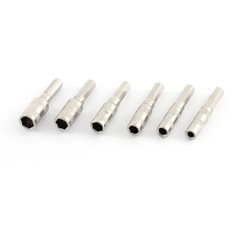 6 Pcs 6 Point Hex Socket 6 In 1 2.5/3/3.5/4/4.5/5mm H4 Nut Driver 4mm Nut Side Socket Hand Repair Tool Screw Socket