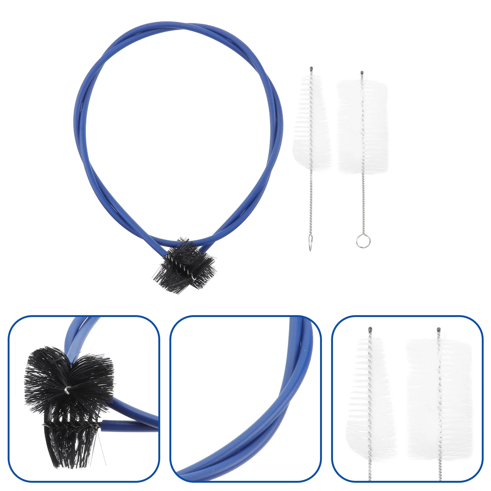 3 Pcs Trumpet Cleaning Equipment Maintenance Kit Trumprt Brush Mouthpiece Blue Accessories Flexible Essentials Complete Set