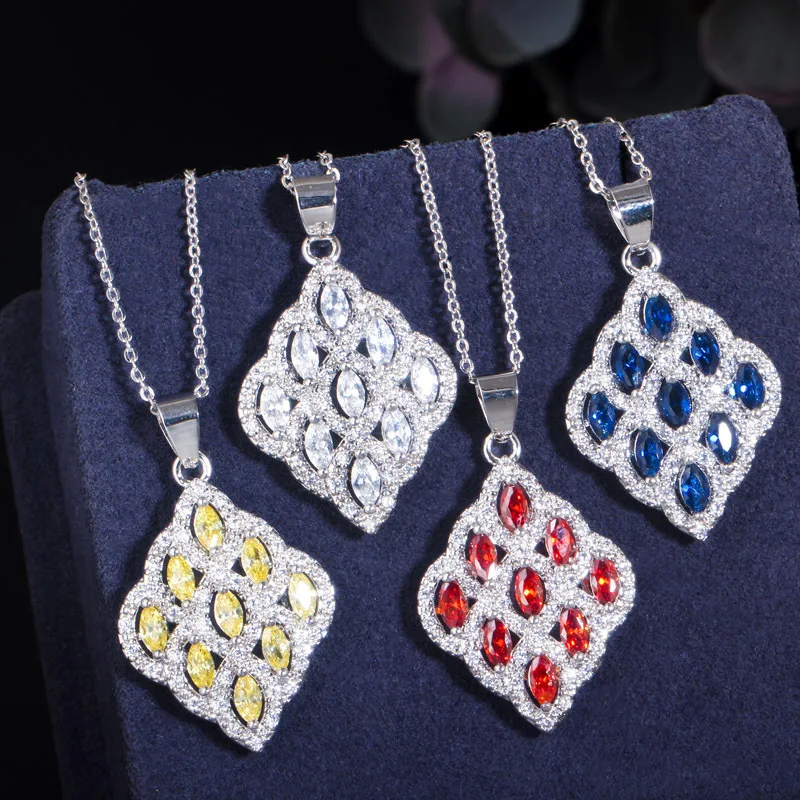 

New Accessories Zircon Necklace Earrings Ring Three-piece Chain Personalized Diamond-set Women's Jewelry Set