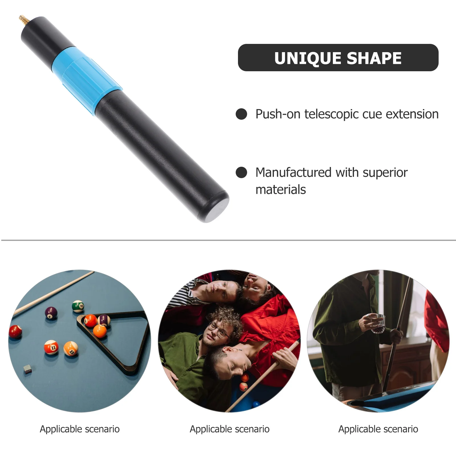

Billiard Cue Extender Rod Universal Fit Easy to Adjust with Tape Or Sanding Durable Professional Accessory Pool Cue Extender Rod