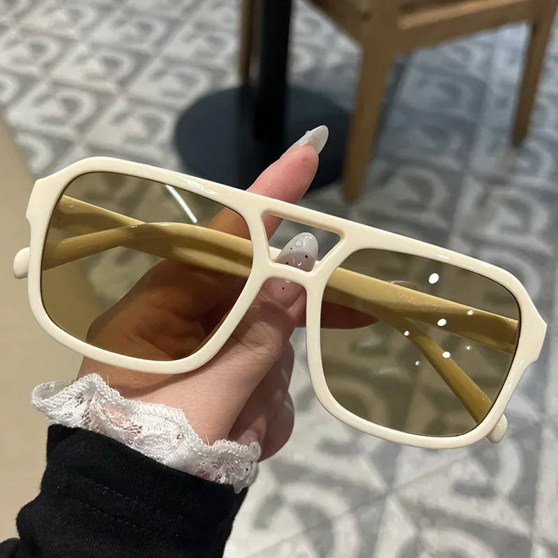 

Unisex New Fashion Square Frame Sunglasses Fashionable Premium Feeling UV Protection Sunglasses Outdoor Driving Riding Glasses